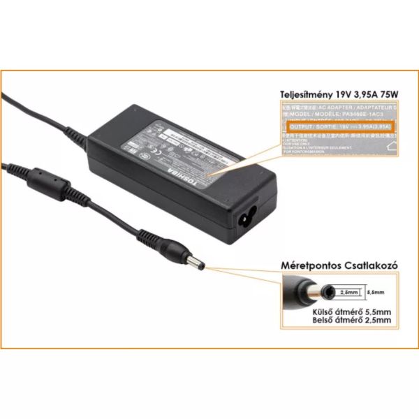 TOSHIBA EREDETI ADAPTER 19V/75W